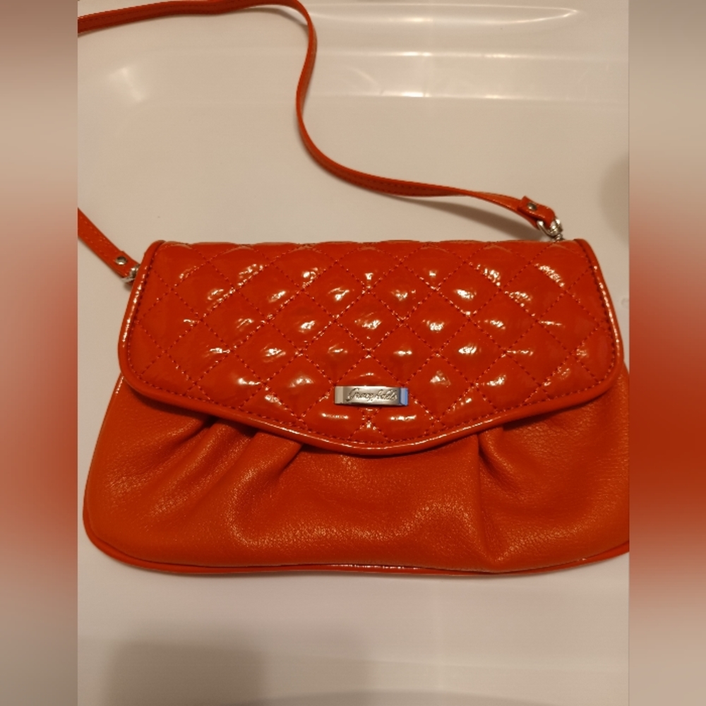 Grace Adele Orange Clutch Purse/Handbag .